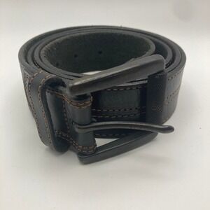 Johnston & Murphy Men's‎ Split Leather Dress Belt 42 Dark Brown Frame Buckle USA